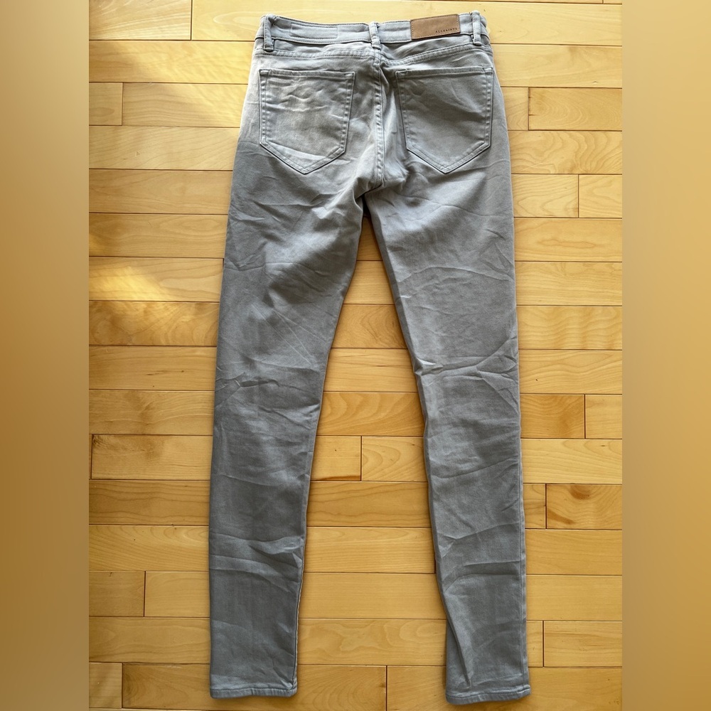 All Saints Mast Women’s Grey Skinny Jeans Size 26 - Picture 2 of 5